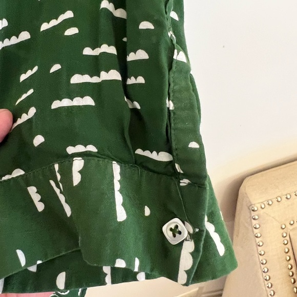 Mauve by anthropology green & black hi-lo bow front top - Picture 6 of 10